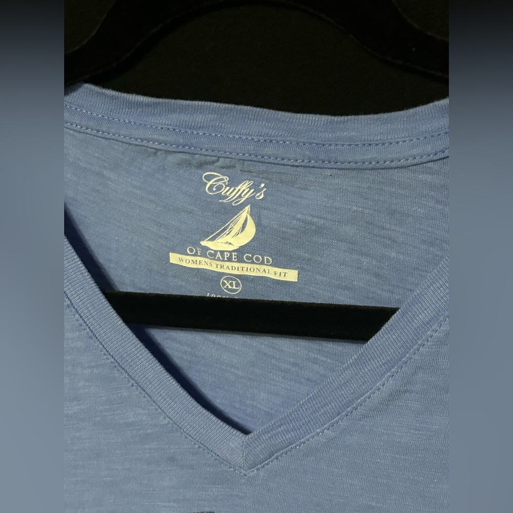 Cuff’s of Cape Cod Tee Shirt•Size XL Blue•Cap Sleeve - Picture 3 of 7